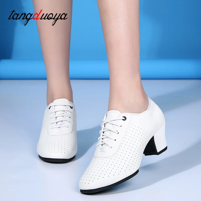 Womens Modern Jazz Hip Hop Dance Shoes Trendy Athletic Sneakers Comfy Latin Dance Shoes Tango dancing shoes Leather