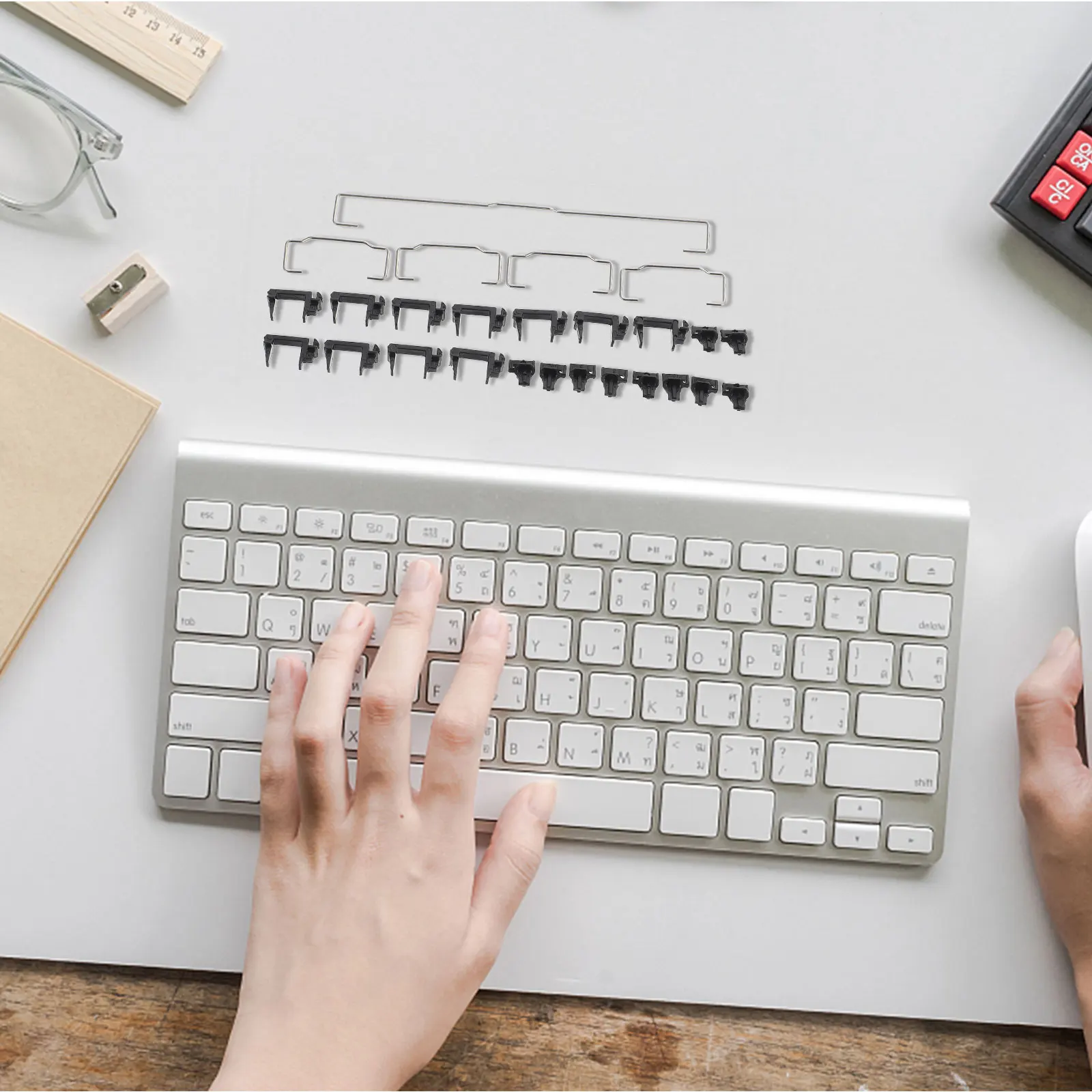 

1Set Mechanical Keyboard Stabilizer Kit 6.25u 2U High Durability Steel Bar for 10Cm Cross Column Professional DIY Accessory