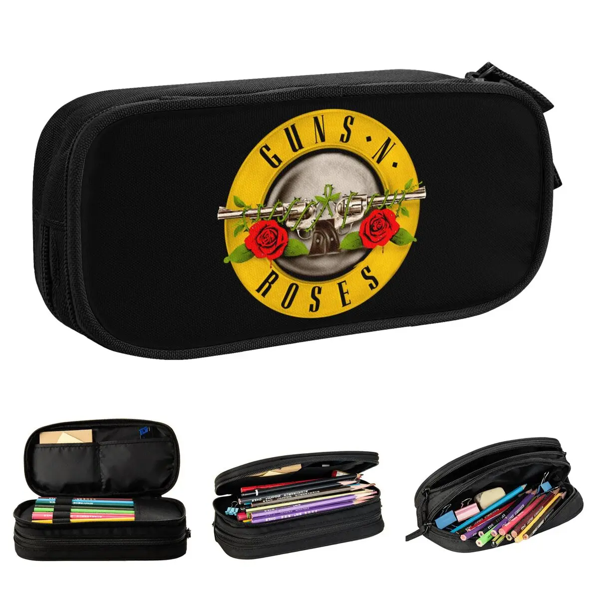 Classic Guns-N-Roses-Logo Pencil Cases Pencilcases Pen for Student Big Capacity Bags Office Gifts Stationery