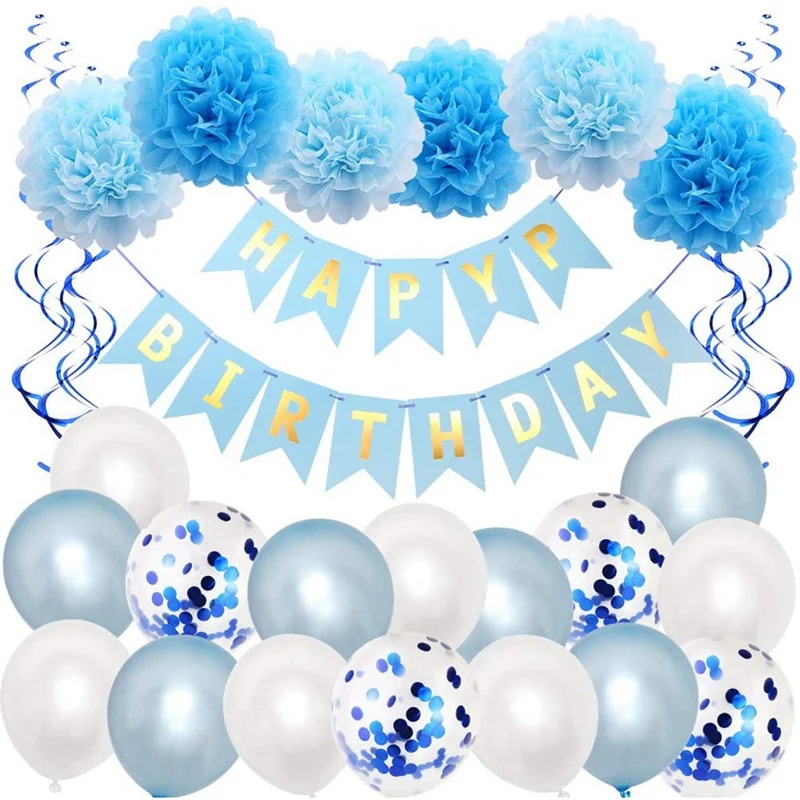 

Birthday Party Decorations, Hanging Flags, Hanging Banners, Flower Balls, Spiral Ornaments