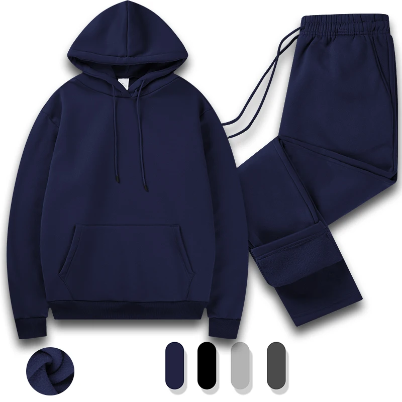 Tracksuit Men 2 Piece Set Big and Tall Long Sleeve Hooded Activewear Suits Gym Workout Training Stretchy Outfits view 4