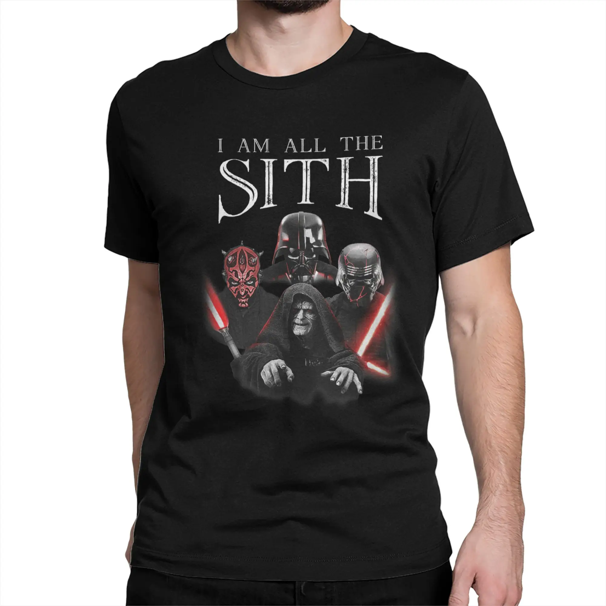 Men Women I Am All The Sith Dark Side Group Shot Darth Maul T Shirts Pure Cotton Tops Vintage Short Sleeve Tees Gift T-Shirt