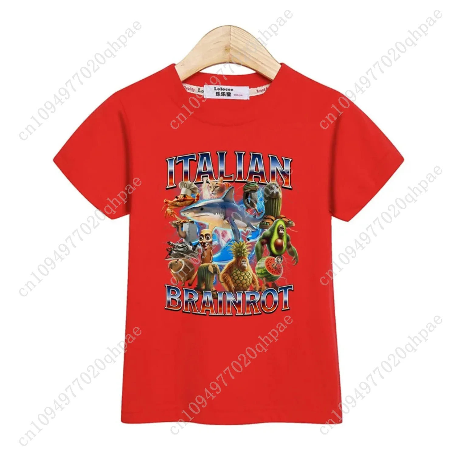 Chemise d'été pour enfants, camiseta de dessin animé Brainrot italiano pour garçons, haut imprimé AI, camisetas à manches courtes