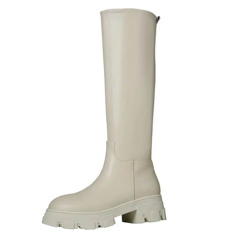 

Новинка 2023 года, женские ботинки на платформе, современные сапоги до колена из натуральной кожи, уличная обувь для вечеринок