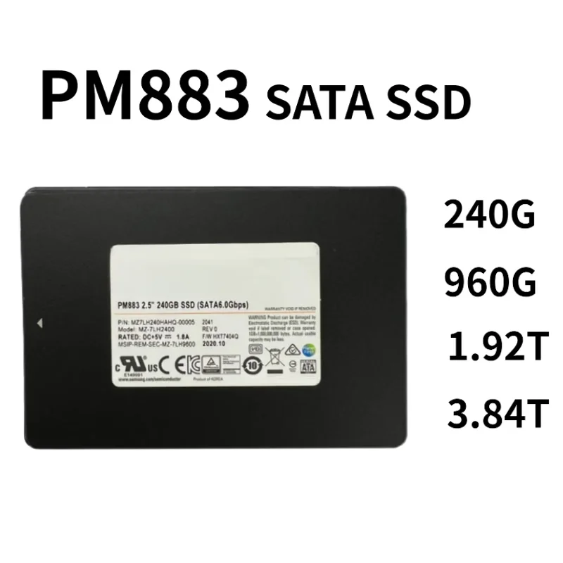 PM883 480G 960G 1.92T 3.84T SATA  2.5‑Inch SATA3 6Gbps SSD Enterprise-class Server Solid State Hard Drive Health 95+