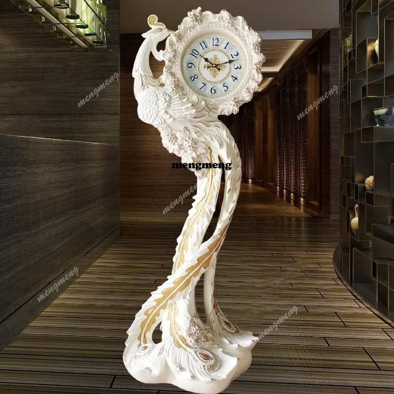 European fashion retro floor-to-ceiling clock, living room antique seat clock, solid wood fashion clock
