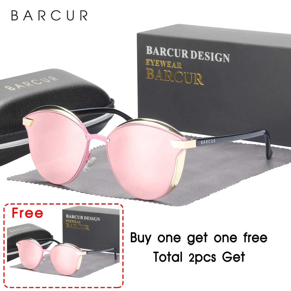 BARCUR Stijl Gepolariseerde Zonnebril Voor Vrouwen Catmore Ronde Zonnebril Dames Dames Eyewear Accessoire UVAB Bescherming