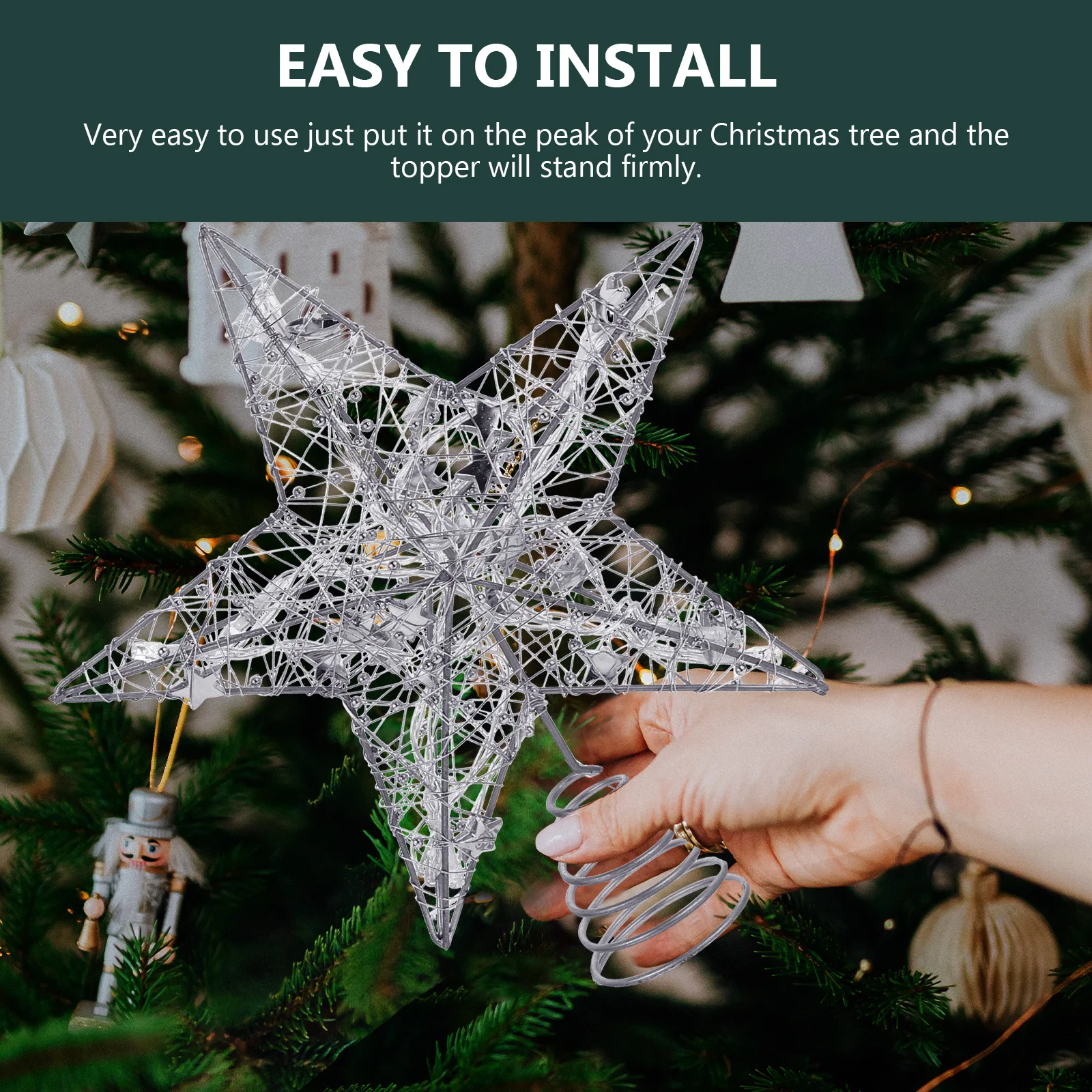 1 قطعة شجرة مضيئة توبر ستار زينة عيد الميلاد ل احتفالي المنزل والحفلات الديكور مضيئة شجرة توبر شجرة ديكور