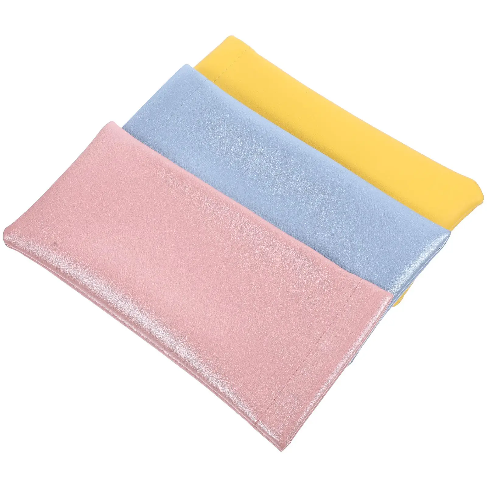 

3 Pcs Glasses Storage Bag Eyeglass Case Soft Blue Yellow Pink Portable Protective Sunglasses Travel Accessories