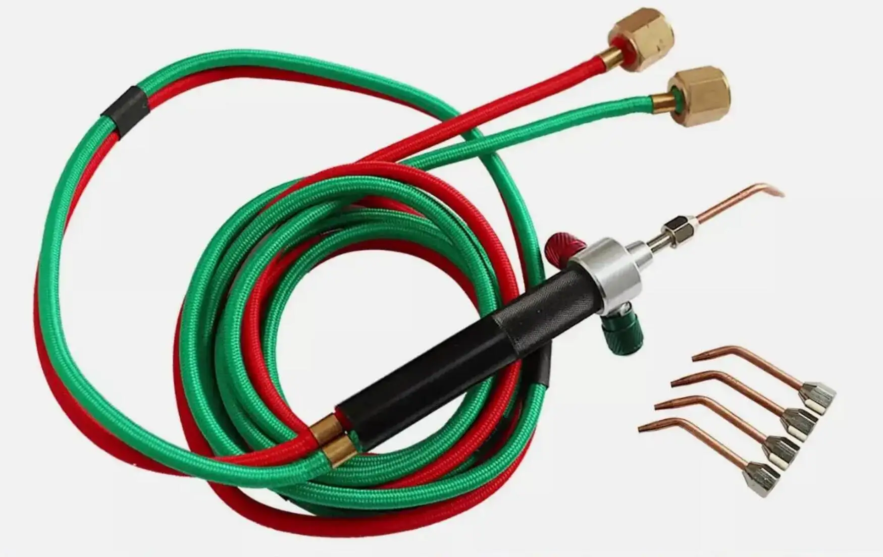 Micro Mini Gas Torch Jewelry Welding Soldering Kit with 5 Weld Tips for Oxygen Cylinders Hoses Compatible with Acetylene