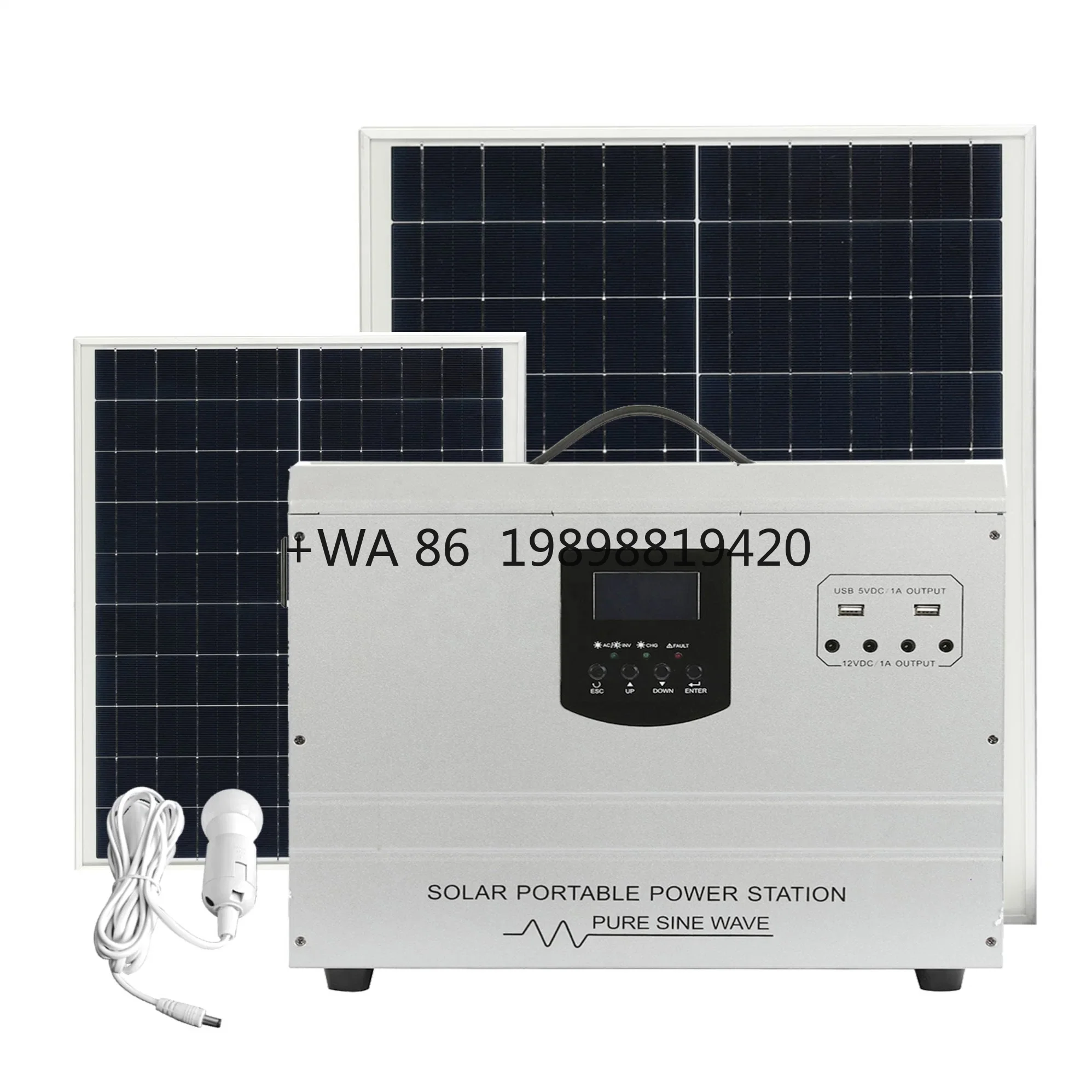 Solar Power System Energy off Grid Panels Batteries Generator 1000watt 3000W 6000W Home