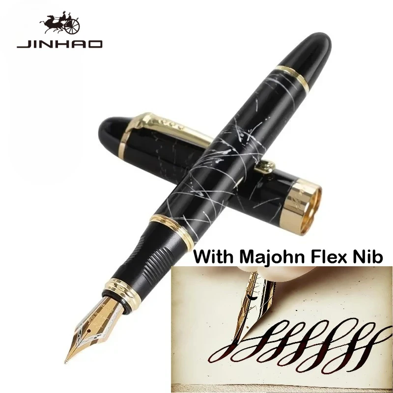 Pióro wieczne JINHAO X450 z metalową końcówką Majohn Flex do kaligrafii, metalowe długopisy do pisania, artykuły szkolne i biurowe, artykuły papiernicze. — zdjęcie produktu 4