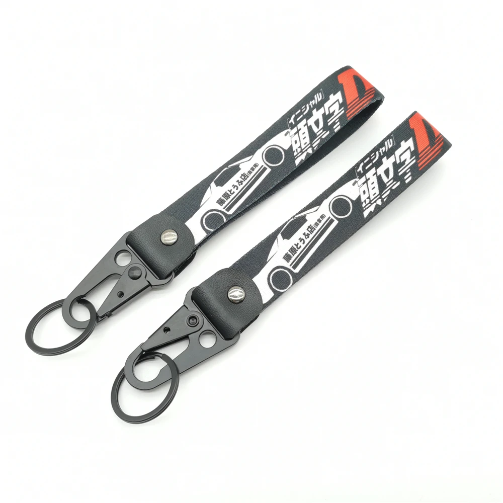 

Initial D JDM Style Car Keychain Backpack Embroidery Nylon Strap Key Holder Hand Wrist Lanyard Car Accessories for Toyota Honda