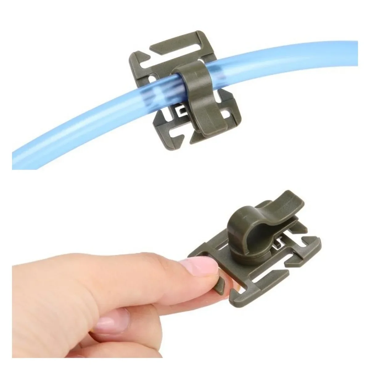 คลิปหนีบท่อเครื่องดื่มแบบหมุนได้ 2 ชิ้น สำหรับสายรัด Molle ใช้กับถุงน้ำดื่ม สายรัด Molle รองรับ 2 ชิ้น