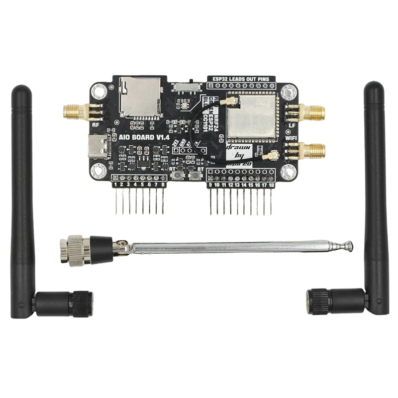 Para flipper zero multiboard 2.4g módulo de expansão wifi nrf24 + esp32 expansão alto ganho módulo cc1101