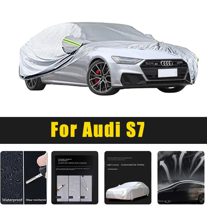 

Full Car Covers Outdoor Sun UV Protection Dust Rain Snow Oxford cover Protective For Audi S7 Accessories