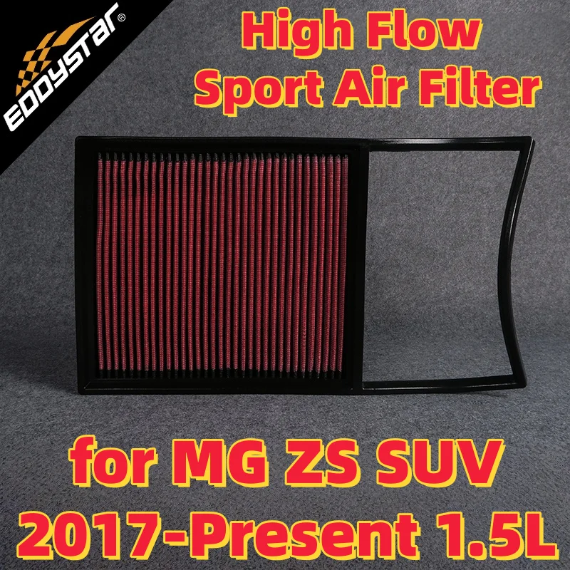 

High Flow Sport Air Filter for MG ZS SUV 2017-Present 1.5L VTi 78KW 106PS Washable Racing Intake Filters