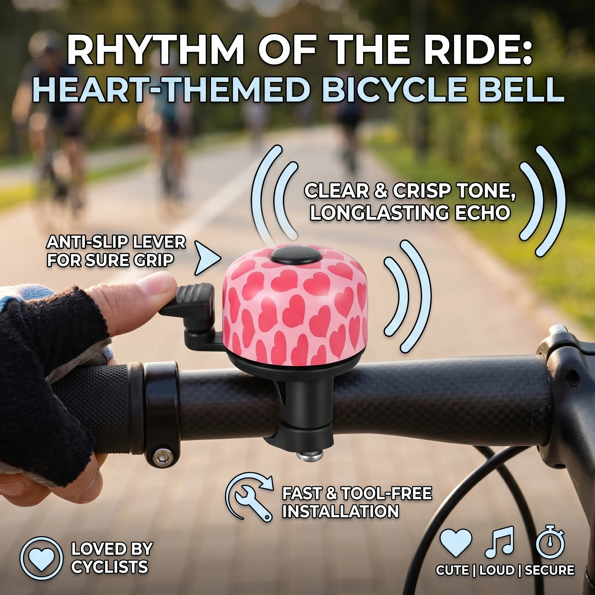 

Bicycle Cute Bell Aluminum Alloy Bike Handlebar Bell Ring Mountain Road Cycling Safety Warning Bicycle Horn Cycling Accessories