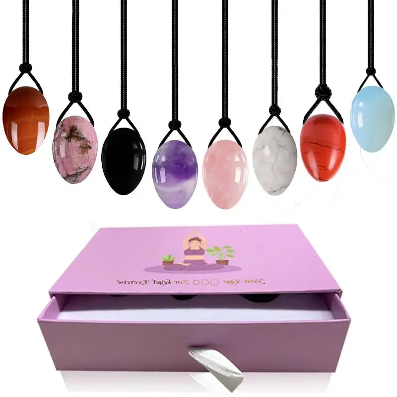 

Yoni Eggs Big End Perforation Rose Quartz Natural Jade Egg Set Vaginal Pelvic Tightening Kegel Exercise Postnatal Rehabilitation
