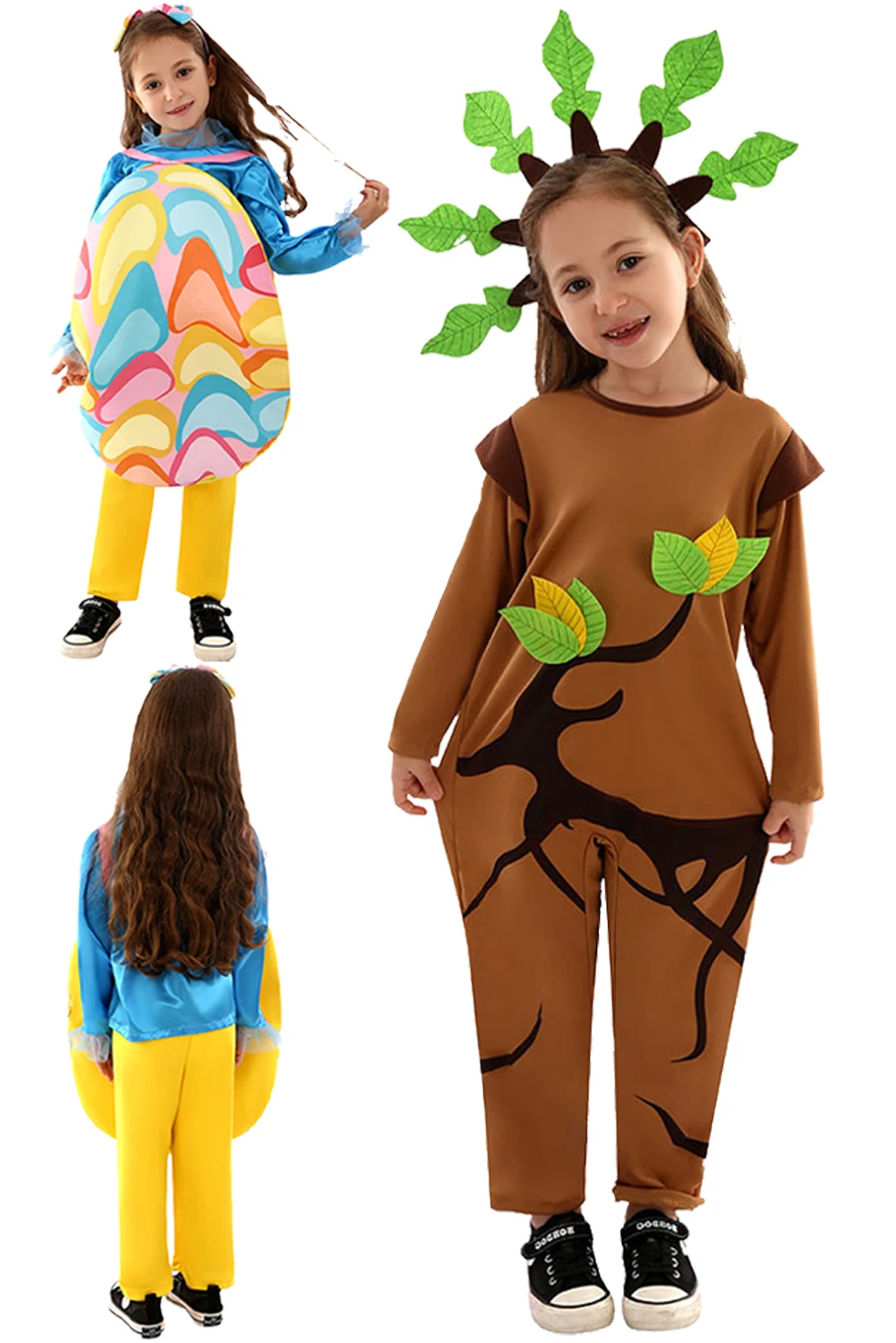 Bambini Egg Tree Egg Cos abbigliamento ragazzi ragazze pasqua Cosplay Halloween Carnival Christmas Campus Stage Performance costumi Suit