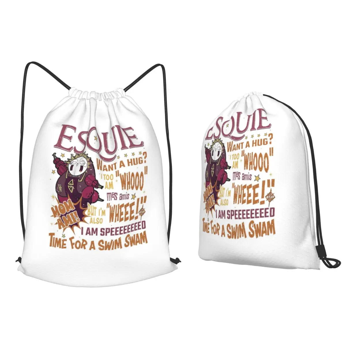 Esquie Clair Obscur Expedition 33 Backpacks Portable Drawstring Bags Storage Bag Book Bags for Travel Students