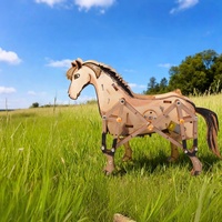 DIY Mechanical Horse Assembly Kit - Children's STEM Physics Puzzle Toy Small Production Animal Model for Scientific Experiment