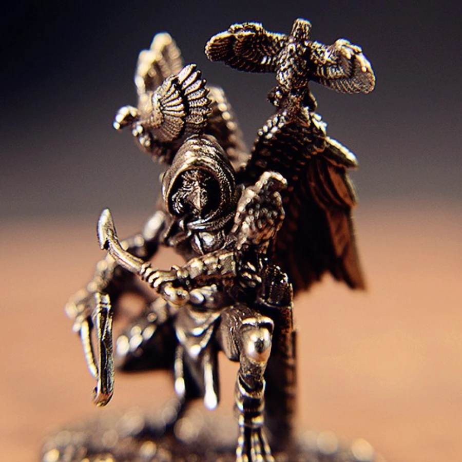 Brass Assassin Clown Hunter Statue Antique Shadow Guardian Dark Fantasy Brass Sculpture Crafts Assassin Double Eagle Gift