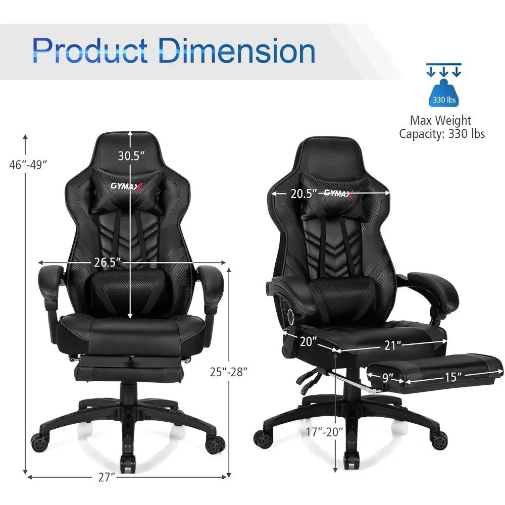 Ergonomic Computer Chair for Adults Teens Reclining Gamer Chair High Back Game Chair