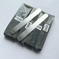 2 pcs metal base with 200 pcs removalble pads durable nail file replacement sandpaper pads black sandpaper