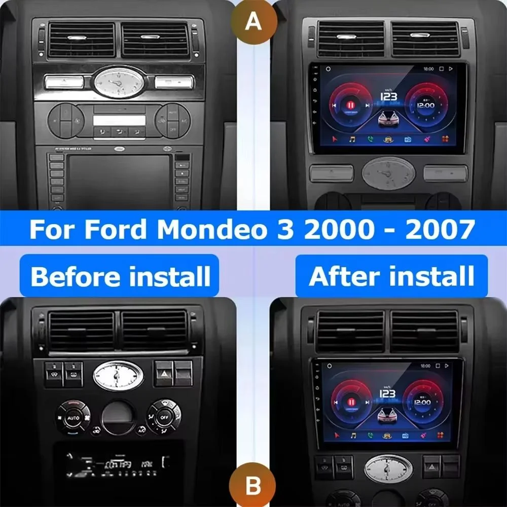 Android 15 For Ford Mondeo Mondeo 3 2000-2007 GPS Navigation Car Radio Video Carplay Display Car Monitor Screen No 2din 5G Wifi