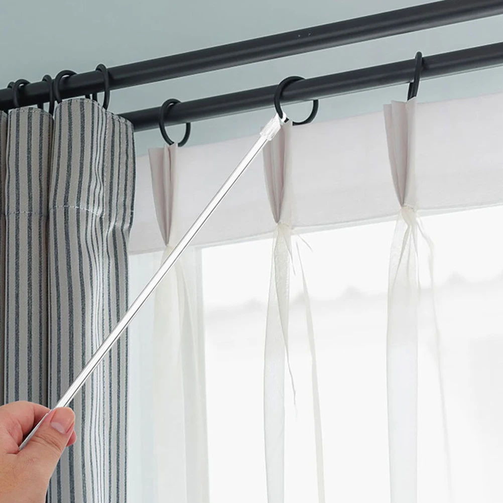 4pcs Blind Pull Rod Rotary Stick Clear Handle Easy Installation Sturdy Material Suitable Blinds Window Pole Hook