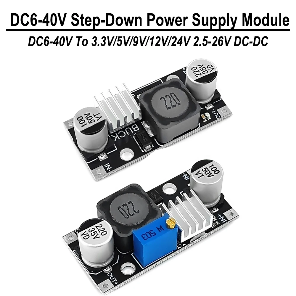 3A DC 6-40V Step Down Power Supply Module To 3.3V/5V/9V/12V/24V 2.5-26V DC Adjustable Voltage Regulator Module Step Down Module