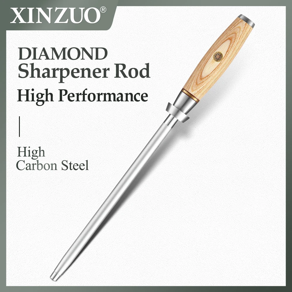 

New XINZUO Diamond Kitchen Knife Sharpening Rod Steel Sharpener Stone Tool High Quality Household Honing Steel Knife Sharpener