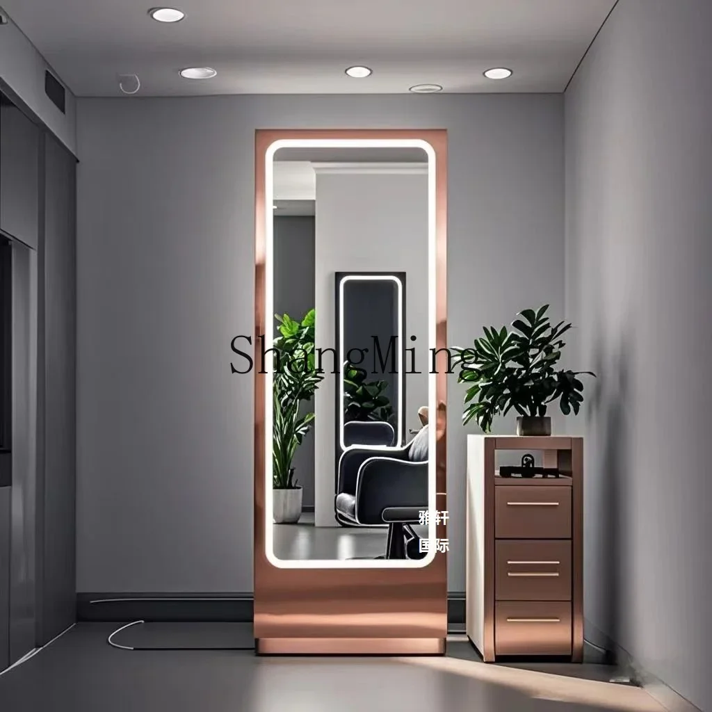 

ZYYhigh-end barber shop mirror table double-sided hair salon floor-to-ceiling hair cutting mirror new direct sales