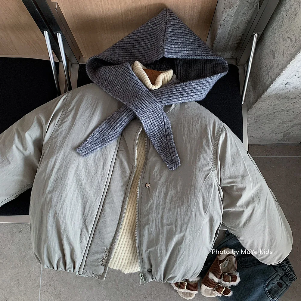 

UNITIM Toddler Boys Parkas Stand Collar Kids Baby Boys Thicken Warm Bread Jacket Versatile Infant Boys Cotton Outerwear Coat+Hat