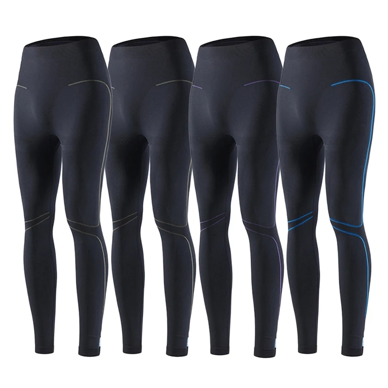 Pantalones de compresión térmica con capa Base de esquí para hombre y mujer, pantalones de esquí cálidos y mejorados que absorben la humedad para deportes de invierno