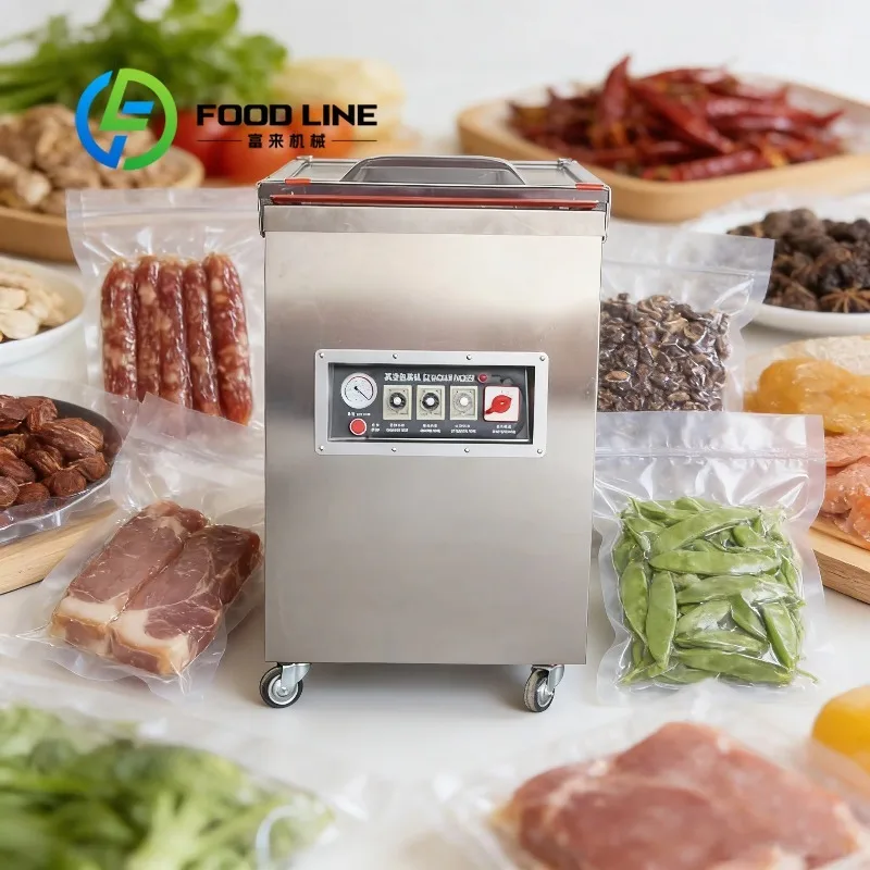 Fully Automatic Single-Chamber Vacuum Packaging Machine for Commercial Food Shrink Wrapping and Sealing