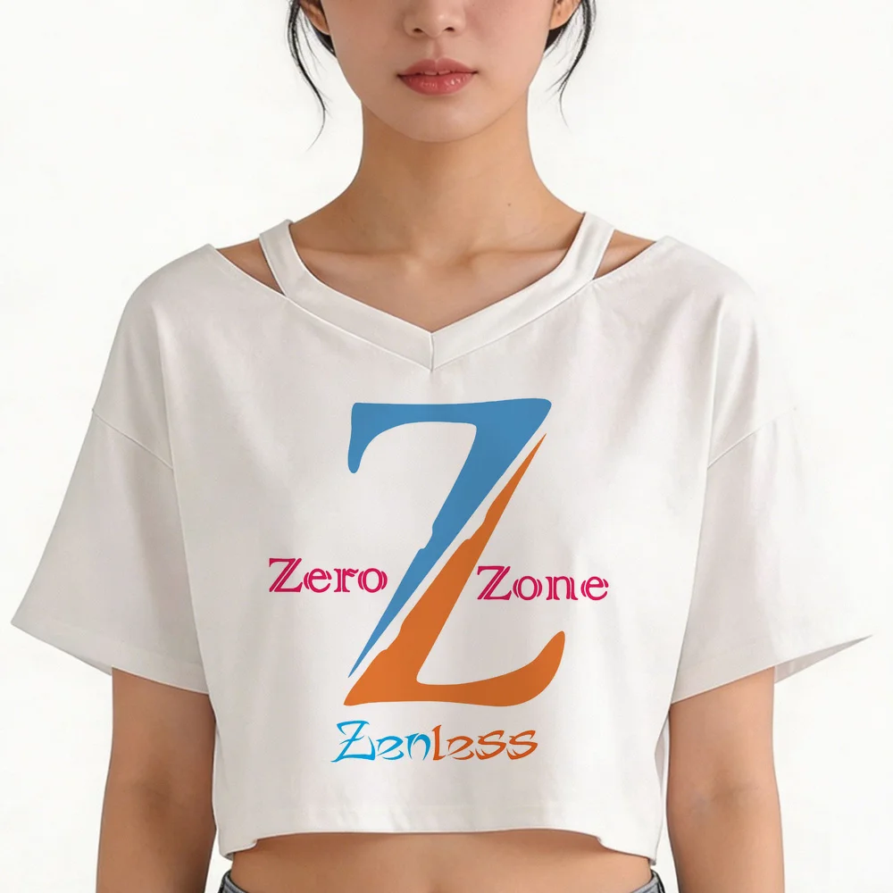 Zenless Zone Zero cropped top ladies graphic jojifuku goth cutecore cute shirt scene  dollette summer korean fashion manga