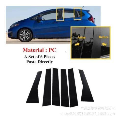 For Honda Shuttle Second and Third Generation Fit JAZZ 2004-2007 Window Trim Center Pillar Sticker Customized size