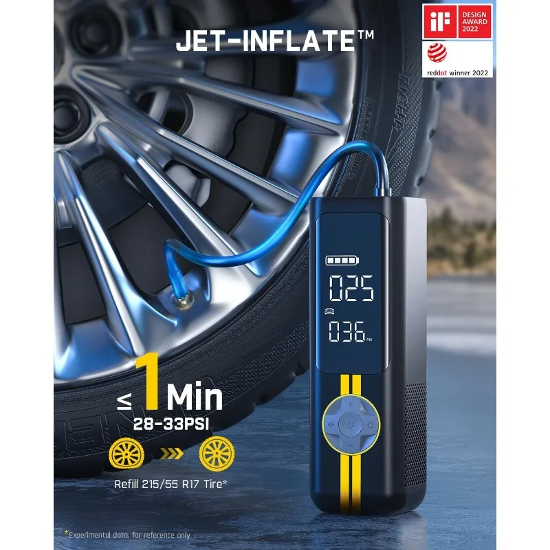 

X8 APEX Tire Inflator Portable Air Compressor, 1 Min Fast Inflation, 150PSI Cordless Tire Inflator with LED Dual Screen,