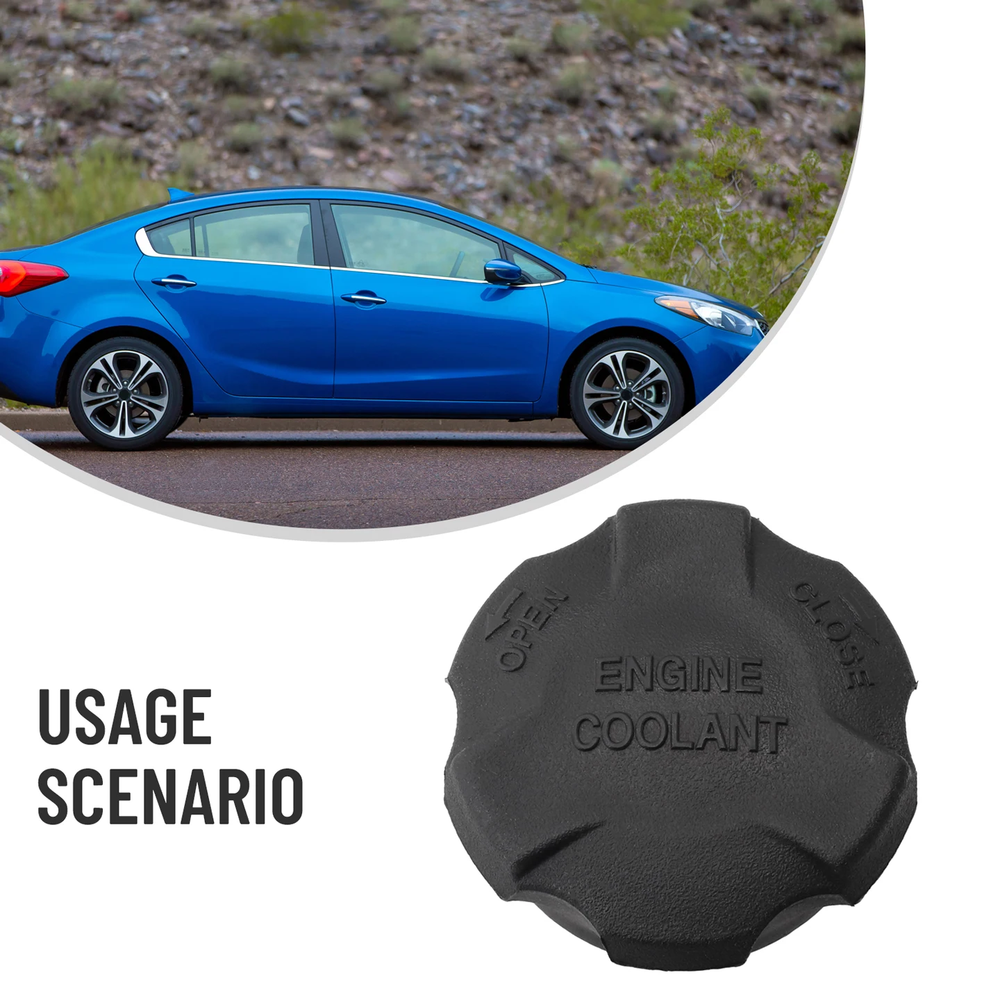 1pc Radiator Coolant Reservoir Cap 2544126100 For Kia For Forte For Sportage Black Plastic Radiators Parts Replacement