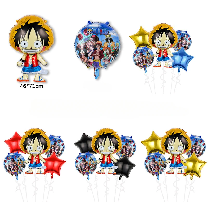 One Piece Luffy Periférico Balão Set, Decoração de Festa de Aniversário Infantil, Tema Pirata, Banquete Cosplay Decoração