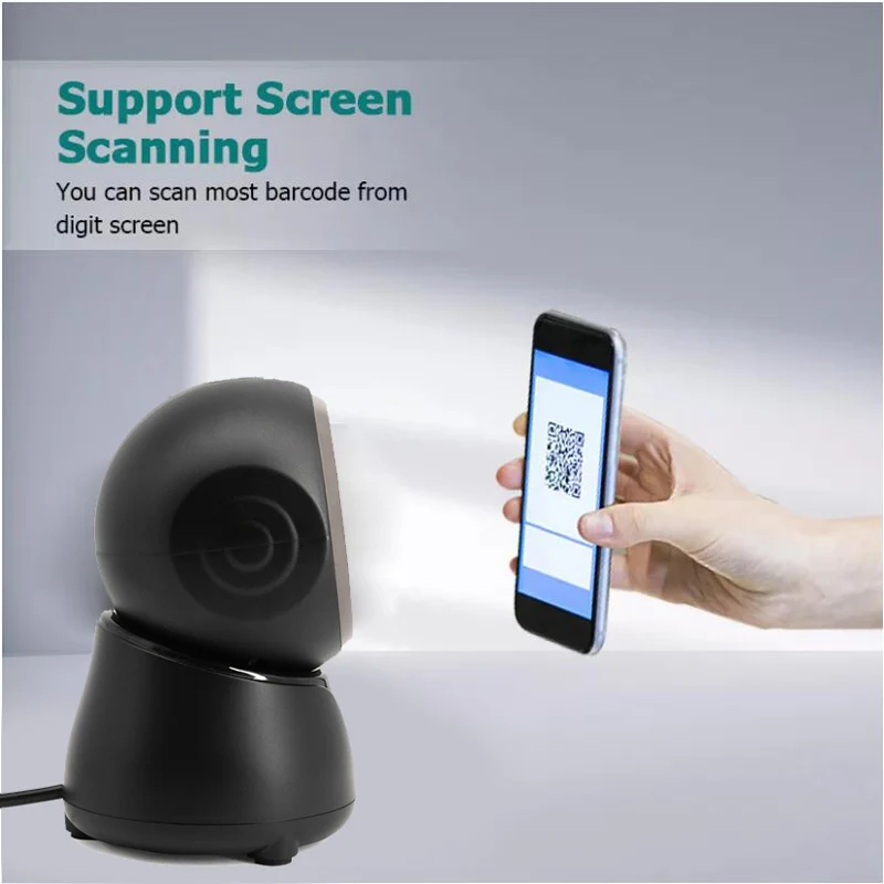 Imagem -03 - Desktop Omnidirectional Barcode Reader 2d Barcode Scanner qr Code Reader para Supermercado Auto Sense Data Matrix Cos Barras