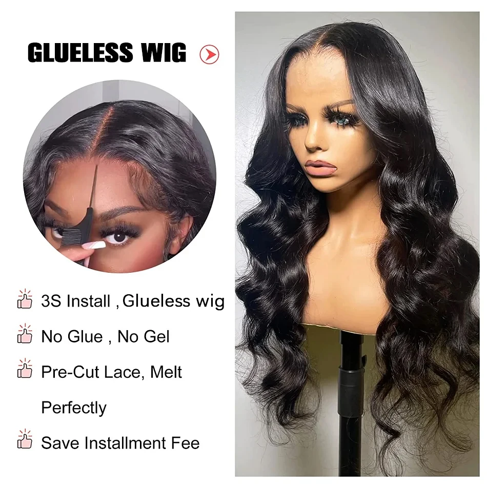 Body Wave 13x4 Lace Frontal Wig Glueless Wig Human Hair Body Wave Wig HD Lace Human Hair Lace Frontal Wig Brazilian Wigs On Sale