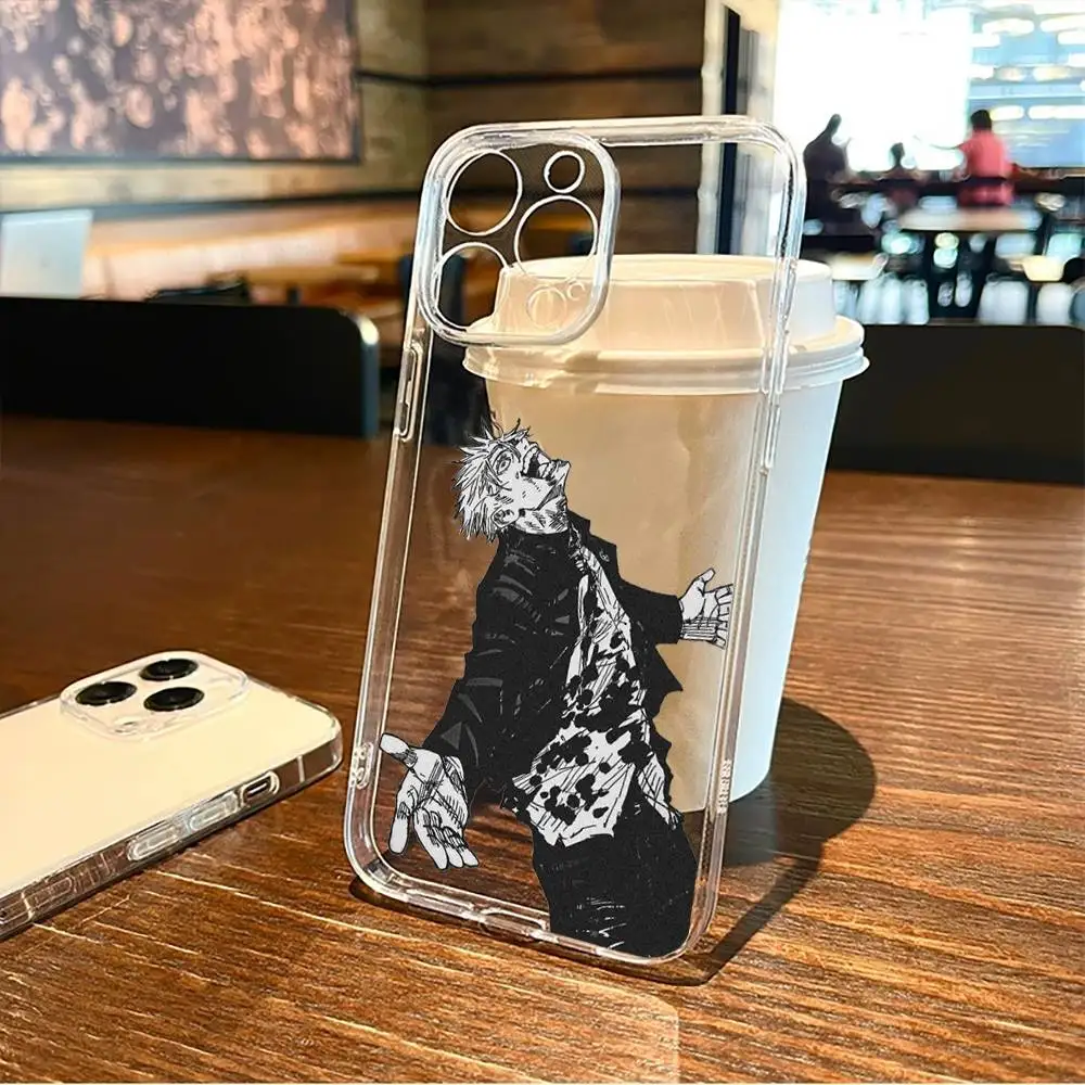 حافظة هاتف J-Jujutsu K-Kaisen G-Gojo S-Satoru لهاتف iPhone17,16,15,14,13,12,11 Plus,Pro Max غطاء شفاف ناعم #5