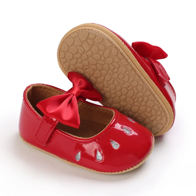 New Fashion Newborn Red Baby Shoes Non-slip Cloth Bottom Shoes For Girls Elegant And Noble Leisure Baby First Walking Shoes