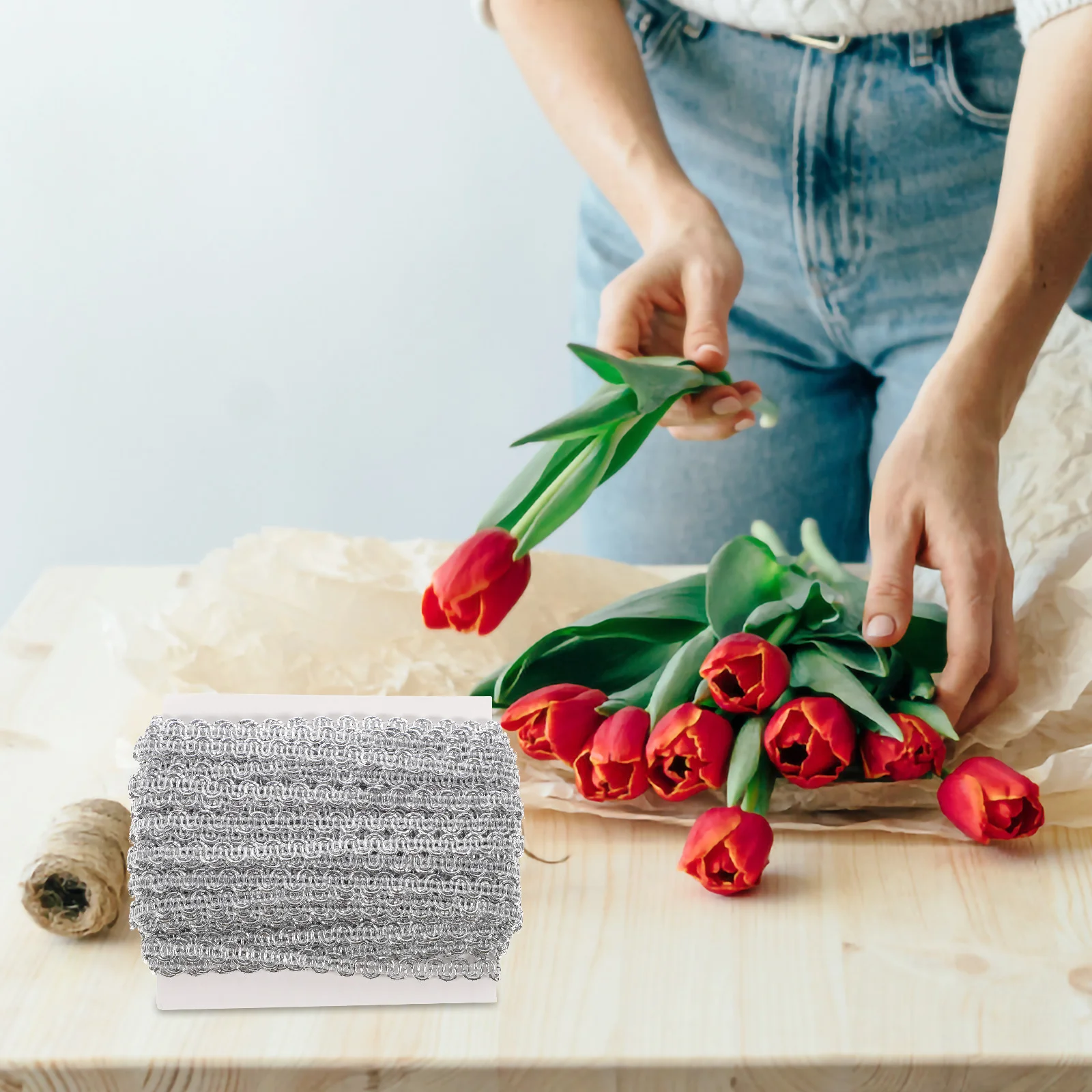 

10M 0.6Cm Braided Gimp Trim Ribbon For Diy Christmas Decoration Scrapbooking Gift Wrapping Home Decor Silver Gimp Rolls