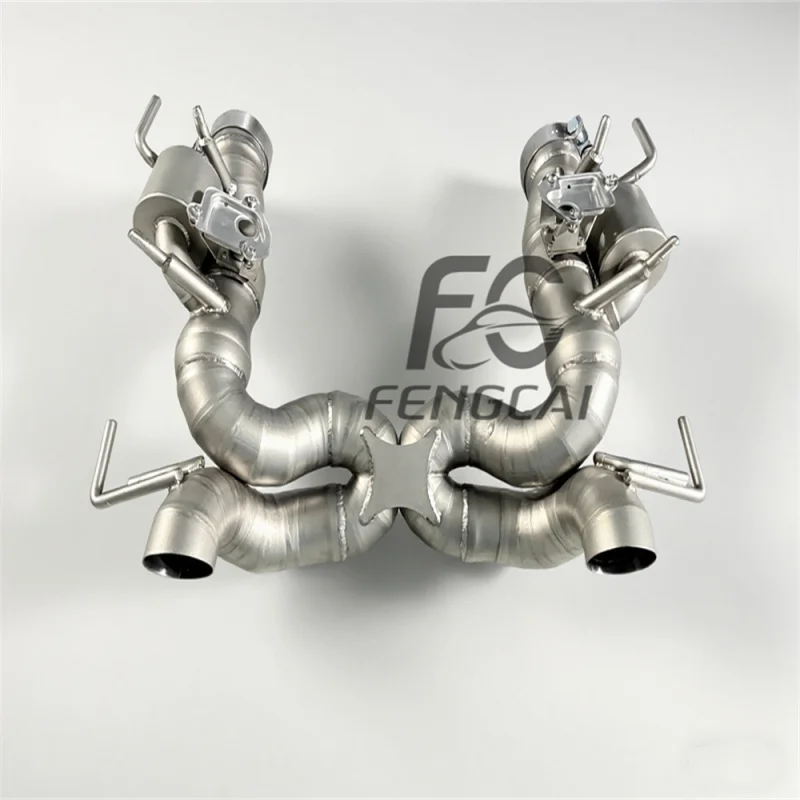 Titanium Muffler for Ferrari SF90 3.9T V8 2020-2021 cat Back Valve Exhaust Pipes Original Factory Control Race Car Performance