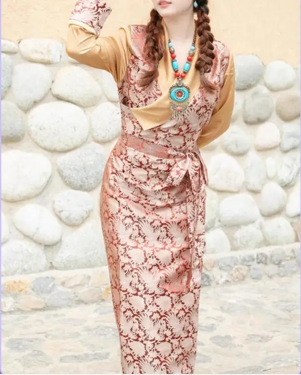 

Chinese Tibetan Dress Women Sping Bola Guozhuang Vintage