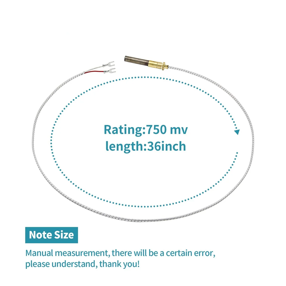 Thermopile 36In 750mv cocok untuk Heat Glo Heatilator, 750 ℃ Millivolt Thermocouple ganti untuk bagian perapian Q313A, 3 buah